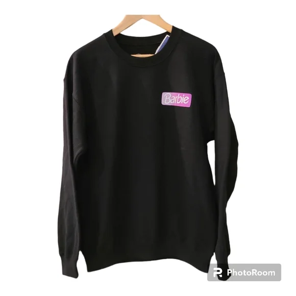 Barbie Dream Car Sweatshirt Black Size M Barbie Movie Purple Corvette - Picture 3 of 10